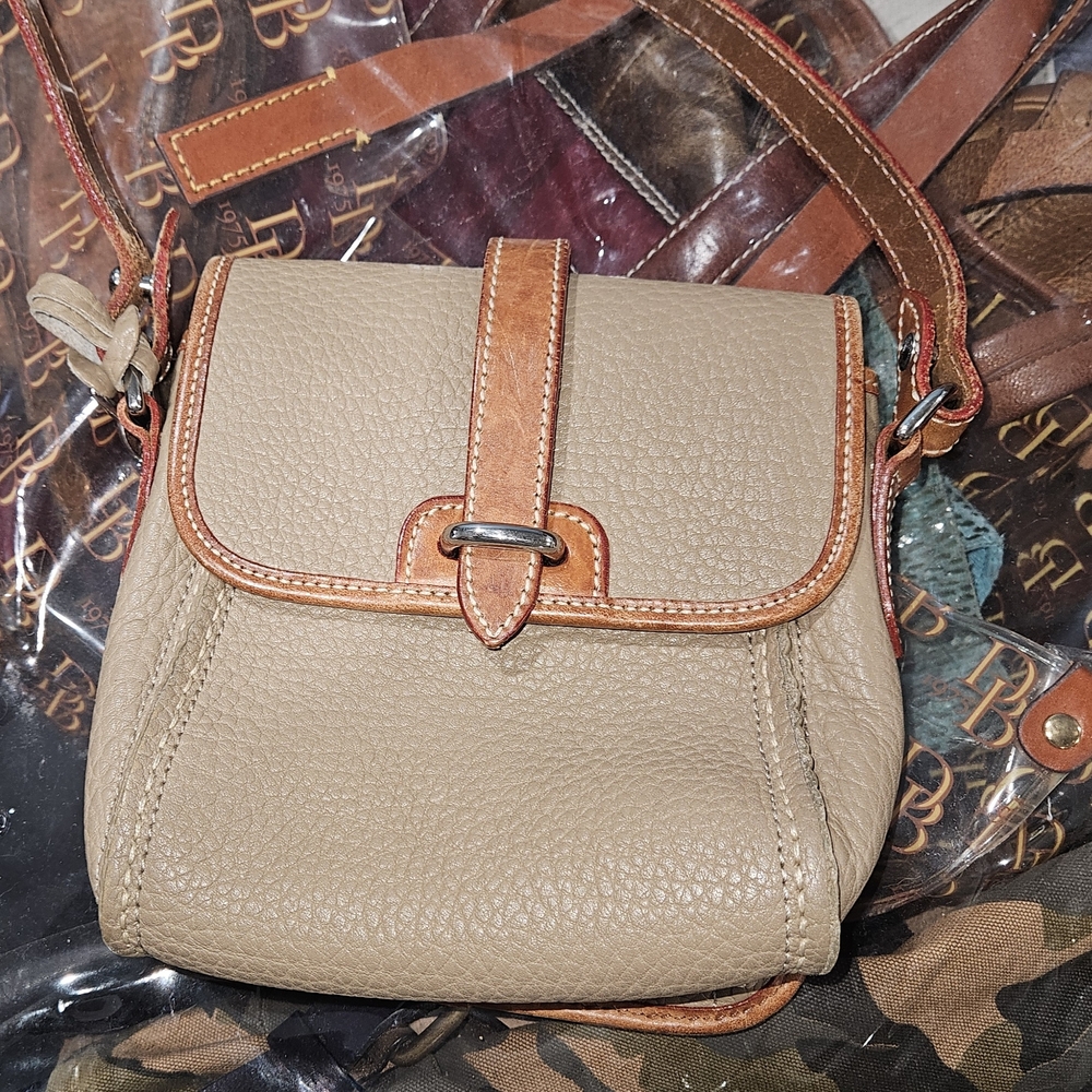 Dooney & Bourke Taupe and Brown Crossbody Bag